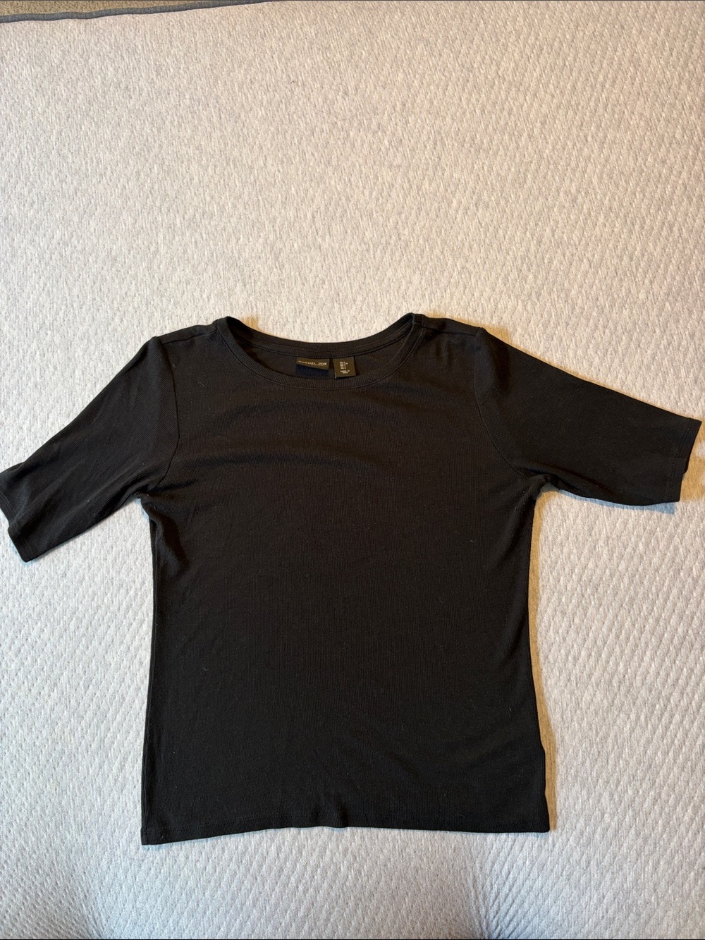 Black Ribbed Tee Large